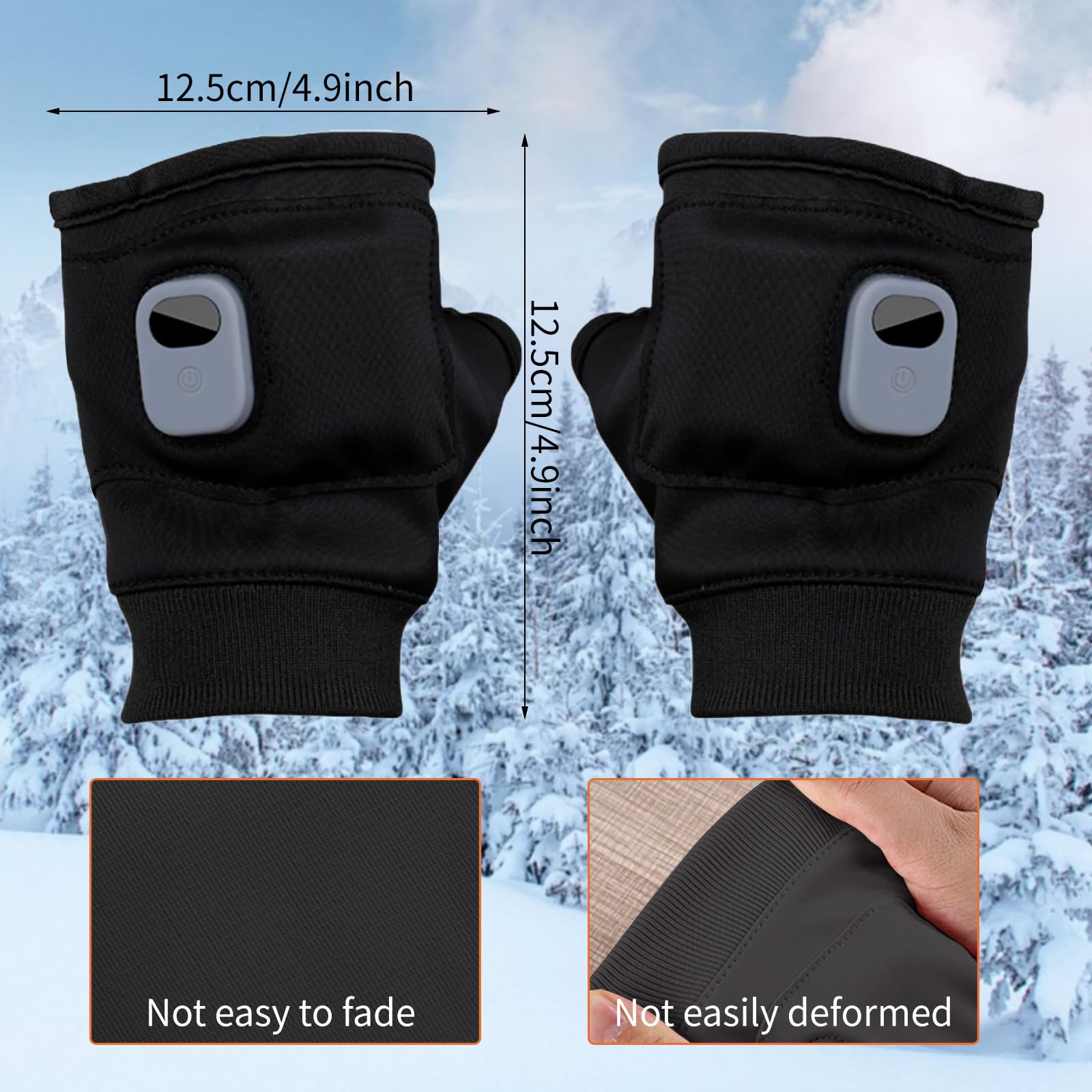 Heated Gloves Gloves,Portable Heating Gloves with Digital Display,Rechargeable Heated Gloves,MiGICosy Smart Thermostatic Heated Fingerless