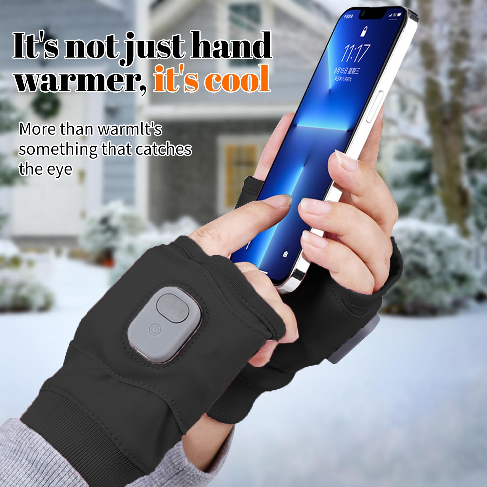 Heated Gloves Gloves,Portable Heating Gloves with Digital Display,Rechargeable Heated Gloves,MiGICosy Smart Thermostatic Heated Fingerless
