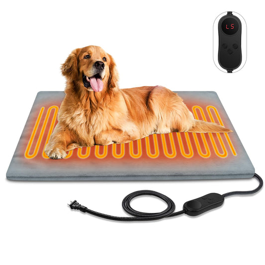MiGiCosy large Pet Heating Pads for Dogs & Cats Outdoor, Dog Cat Heating Pad Bed Outdoor Waterprooof, Warming Heated Cat Dog Bed Blanket Outside, Heated Pet Mat, Gifts for Cats Dogs in Winter