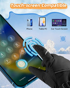 Heated Gloves for Men Women, Rechargeable Heated Gloves with waterpoof & Upgrade Non-Slip with Touchscreen, Heated Work Gloves for Motorcycling/Skiing/Hunting/Outdoor Work