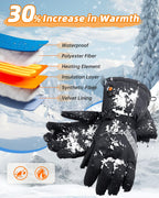Heated Gloves for Men Women, Rechargeable Heated Gloves with waterpoof & Upgrade Non-Slip with Touchscreen, Heated Work Gloves for Motorcycling/Skiing/Hunting/Outdoor Work