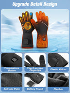 MiGiCosy Heated Gloves Liners for Men Women, Rechargeable Electric Gloves with Touchscreen, Thin Hand Warmer for Skiing Hunting Cycling Hiking Raynaud : Sports & Outdoors