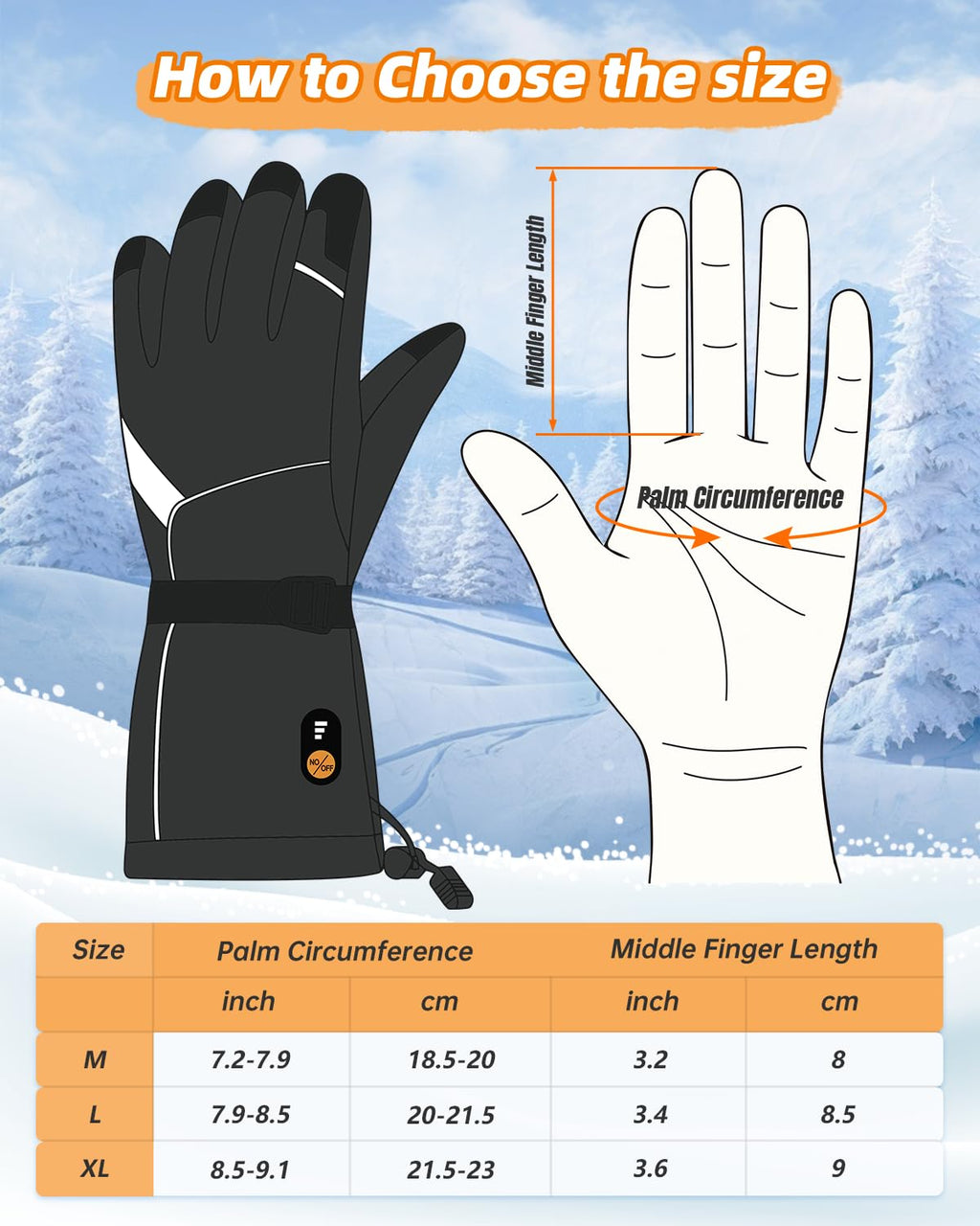 Heated Gloves for Men Women, Rechargeable Heated Gloves with waterpoof & Upgrade Non-Slip with Touchscreen, Heated Work Gloves for Motorcycling/Skiing/Hunting/Outdoor Work