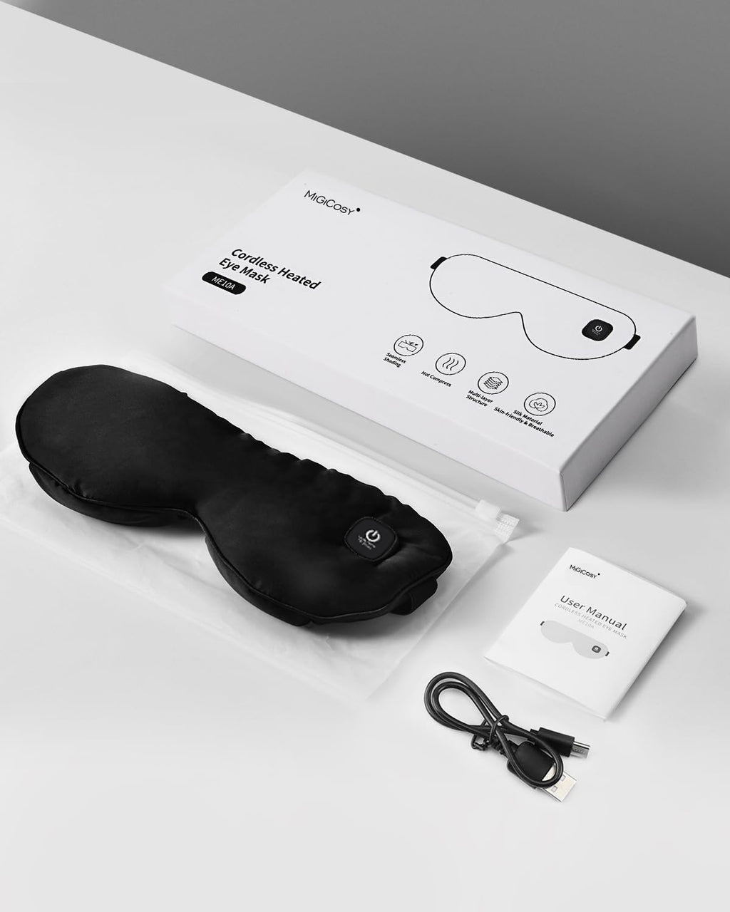 MiGICosy Heated Eye Mask for Dry Eyes - Rechargeable Eye Heat Mask - MGD Eye Warm Compress with Washable Cover - Sinus Heating Pad for Eyes, Styes & Blepharitis - heated eye masks for dry eyes